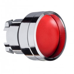 Red recessed pushbutton head diameter 22, spring return, unmarked
