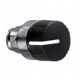 Black selector switch head diameter 22, 2 positions, stay put