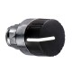 Black selector switch head diameter 22, 3 positions, spring return