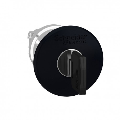 Mushroom pushbutton head, black, diameter 40, for hole 22, latching key release