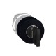 Mushroom pushbutton head, black, diameter 30, for hole 22, latching key release