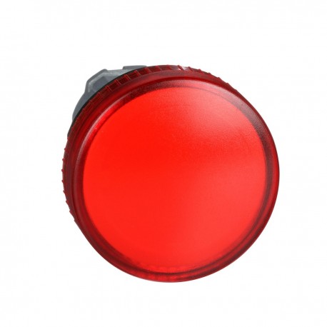 Pilot light head, red, diameter 22, with plain lens for BA9s bulb