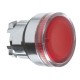 Red flush illuminated pushbutton head diameter 22, spring return, for BA9s bulb