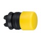 Mushroom pushbutton head, yellow, diameter 30 for hole diameter 22, spring return