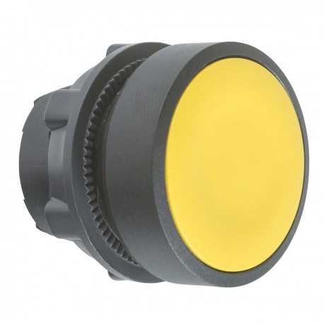 Yellow flush pushbutton head diameter 22, push push, unmarked