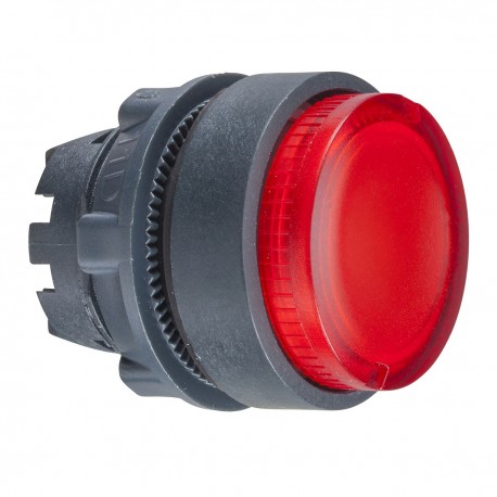 Projecting red illuminated pushbutton diameter 22, push push, for integral LED