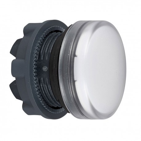 White pilot light head diameter 22, plain lens for ba9s bulb