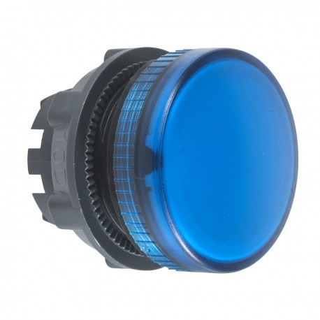 Blue pilot light head diameter 22, plain lens for ba9s bulb