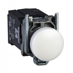 Potpuna signalna žaruljica, bijela,  promjera 22, obična leća s ugrađenim LED, 400V