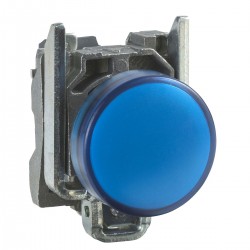 Potpuna signalna žaruljica, plava,  promjera 22, obična leća s ugrađenim LED, 400 V