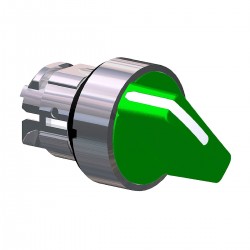 Green selector switch head diameter 22, 2 positions, stay put