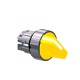 Yellow selector switch head diameter 22, 2 positions, stay put