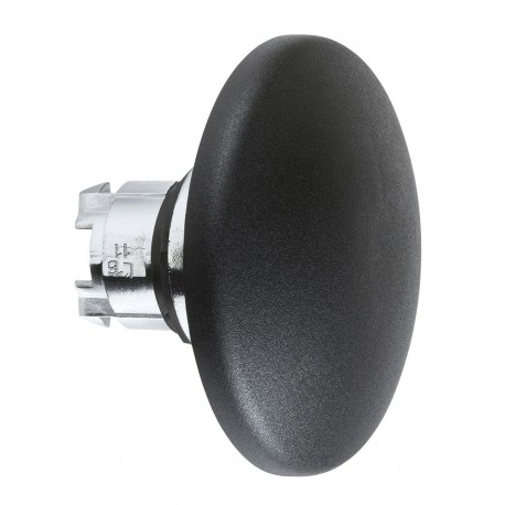 Mushroom pushbutton head, black, diameter 60, for hole 22, spring return