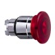 Red iluminated mushroom pushbutton head diameter 40, for hole diameter 22, spring return, for integral LED