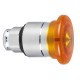 Orange iluminated mushroom pushbutton head diameter 40, for hole diameter 22, spring return, for integral LED