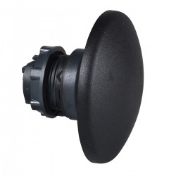 Mushroom pushbutton head, black, diameter 60, for hole diameter 22, spring return