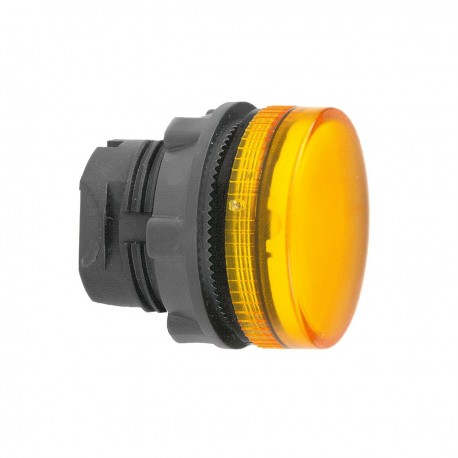 Orange pilot light head diameter 22, grooved lens for ba9s bulb