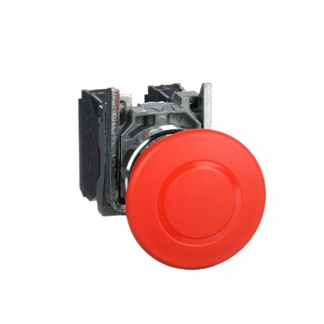 Emergency stop switching off, red, diameter 40 for 22 dimeter hole, latching push pull, 1NC and 1NO