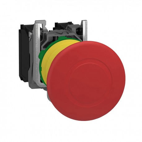 Emergency stop switching off, red, diameter 40 for 22 dimeter hole, trigger latching push-pull, 1NO and 1NC