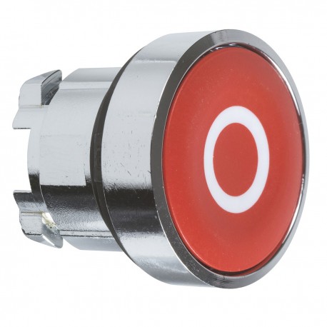 Red flush pushbutton head diameter 22, spring return, O