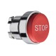 Red projecting pushbutton head  diameter 22, spring return STOP