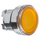 Orange flush illuminated pushbutton head diameter 22, spring return, for integral LED