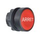 Red flush pushbutton head diameter 22, spring return, ARRET