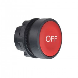 Red flush pushbutton head diameter 22, spring return, OFF