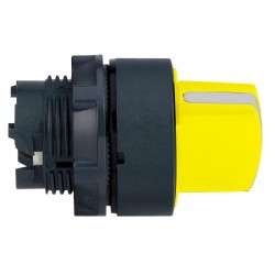 Yellow selector switch head diameter 22, 2 positions, stay put