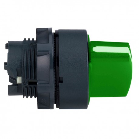 Green selector switch head diameter 22, 3 positions, stay put