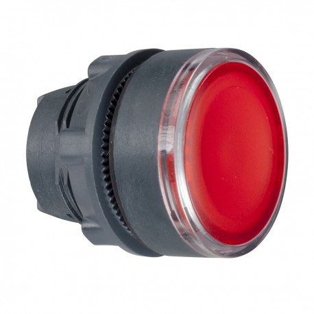 Flush red illuminated pushbutton head diameter 22, push push, for integral LED