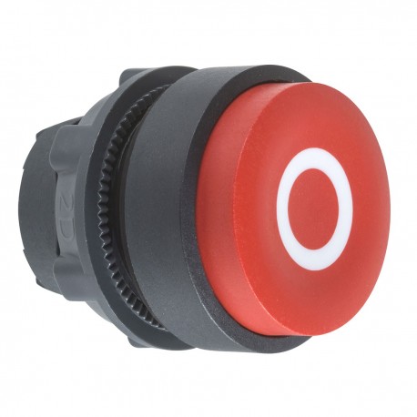 Red projecting pushbutton head diameter 22, spring return, O