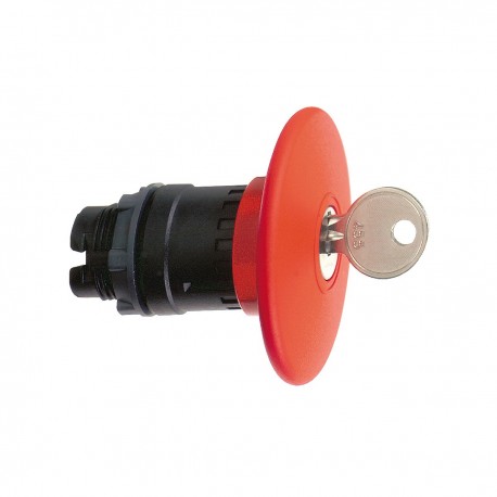 Emergency stop, red switching off head diameter 60 for hole 22, trigger and latching key release