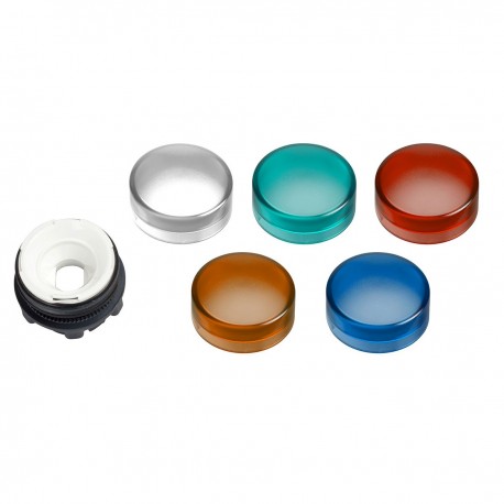 Pilot light head diameter 22, with 5 colour plain lenses for integral LED