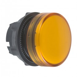 Orange pilot light head diameter 22, plain lens for integral led