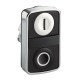 White flush, black flush double-headed pushbutton promjera 22, with marking