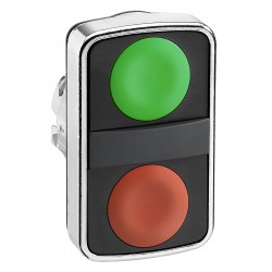 Green flush, red flush double-headed pushbutton promjera 22, unmarked