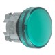 Pilot light head, Green, diameter 22, with plain lens for integral LED