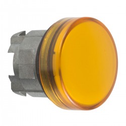 Pilot light head, orange, diameter 22, plain lens for integral LED