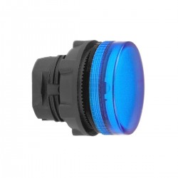 Blue pilot light head diameter 22, grooved lens for integral led