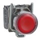 Flush complete illuminated pushbutton, red, diameter 22, spring return, 1NO+1NC, 110...120V