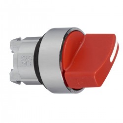 Red illuminated selector switch head diameter 22, 2 position, stay put