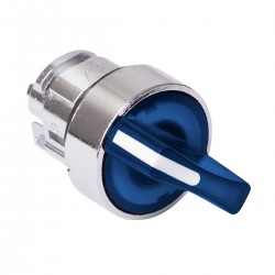 Blue illuminated selector switch head diameter 22, 2 position, stay put