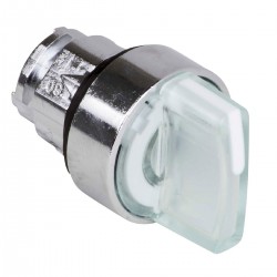 White illuminated selector switch head diameter 22, 2 positions, stay put