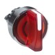 Red illuminated selector switch head diameter 22, 2 position, spring return