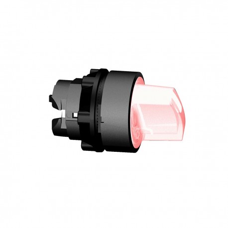 Red illuminated selector switch head diameter 22, 2 positions, stay put