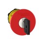 Emergency stop, red switching off head diameter 40 for hole 22, trigger and latching key release