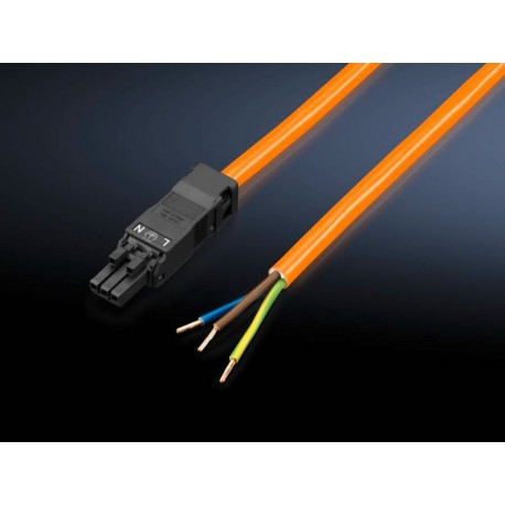 Priključni kabel za LED rasvjetu, 100-240V AC, 3-polni, 3m, pakiranje od 5 kom, narančasti