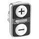 White flush, White flush illuminated double-headed pushbutton diameter 22, with marking