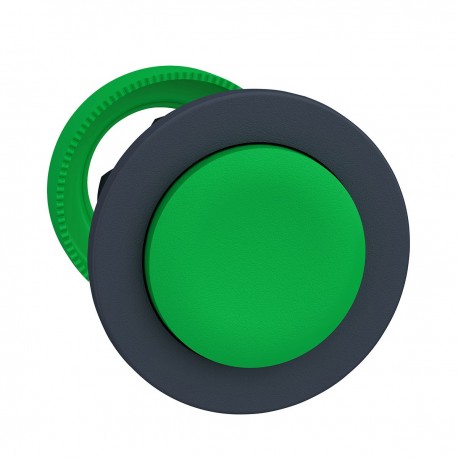 Flush mounted Green projecting pushbutton head